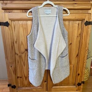 Paper Crane Vest Cardigan Cotton Blend Soft‎ Pockets Women's Size Medium